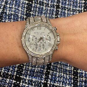 Authentic Michael Kors watch silver diamond